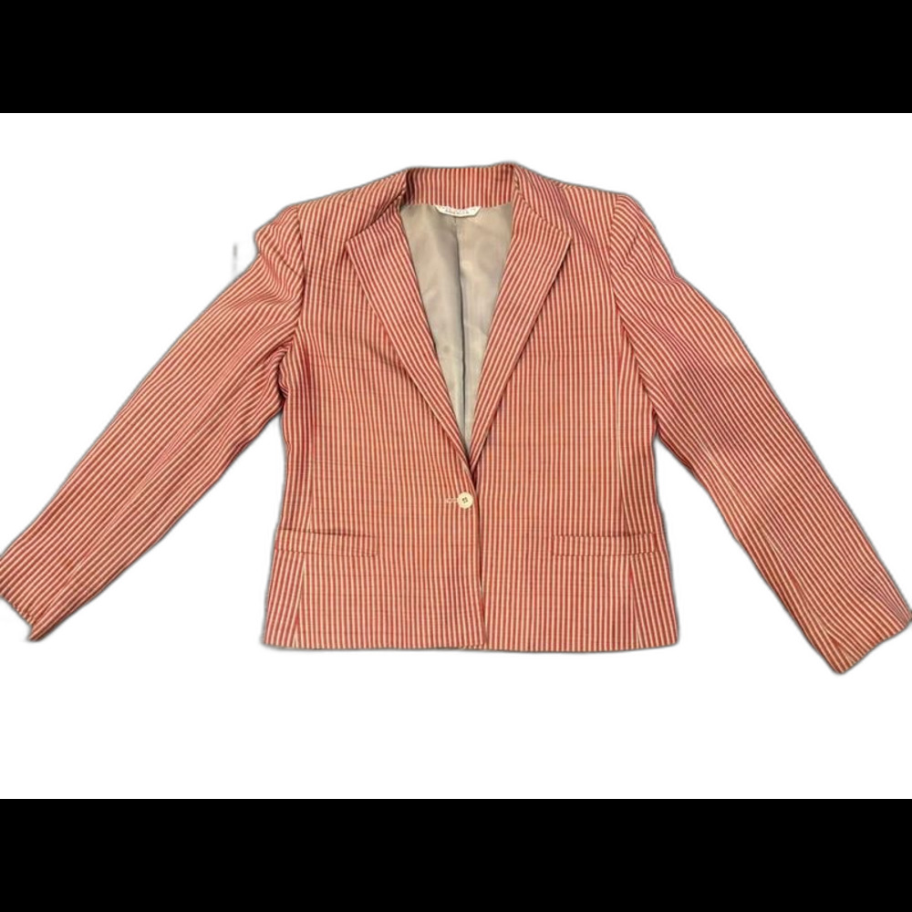 Vintage Arthur Chapnik Size 10 Striped Blazer Made in USA Preppy Coastal Jacket